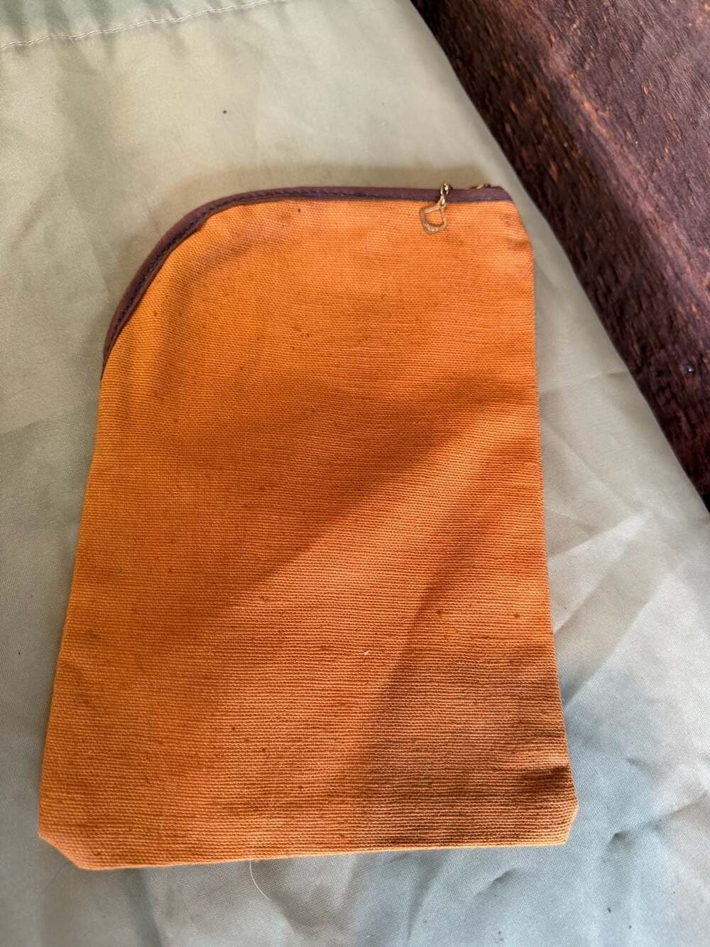 Vintage Talon Zipper Canvas Utility Pouch Orange
